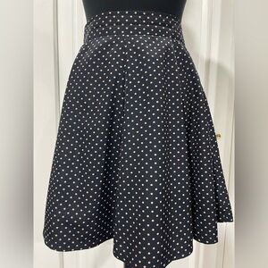 Forever 21 Navy and Tan Polka Dot Skater Skirt